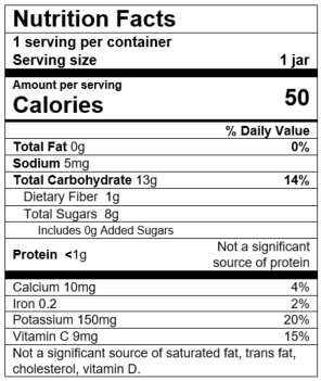 Nutrition Facts Pear Zucchini